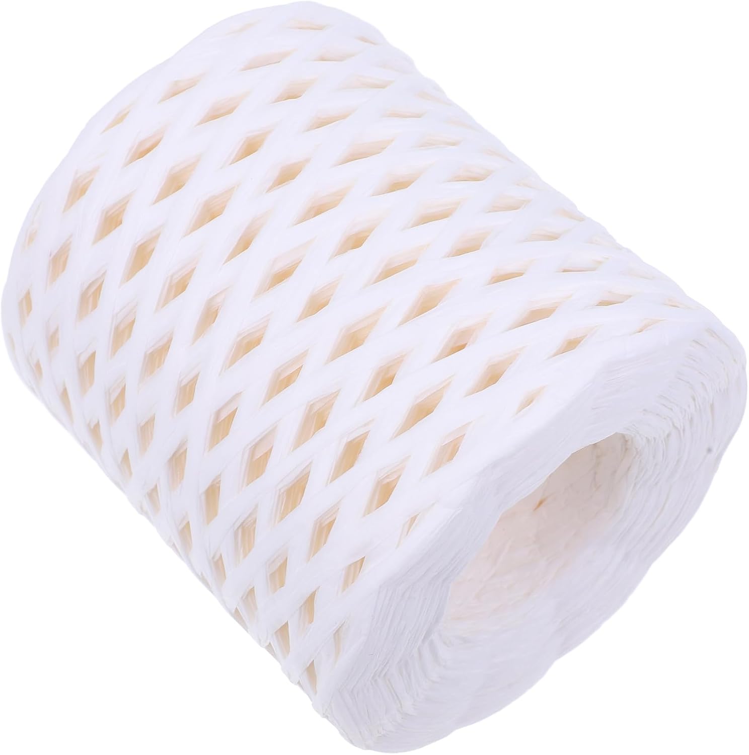 Zerodeko Raffia Craft Ribbon and Paper Twine String for DIY Wrapping and Handmade Decorations, Natural Color, 1 Spool Environmentally Friendly Paper Cord for Crafting, Packaging, Floral
