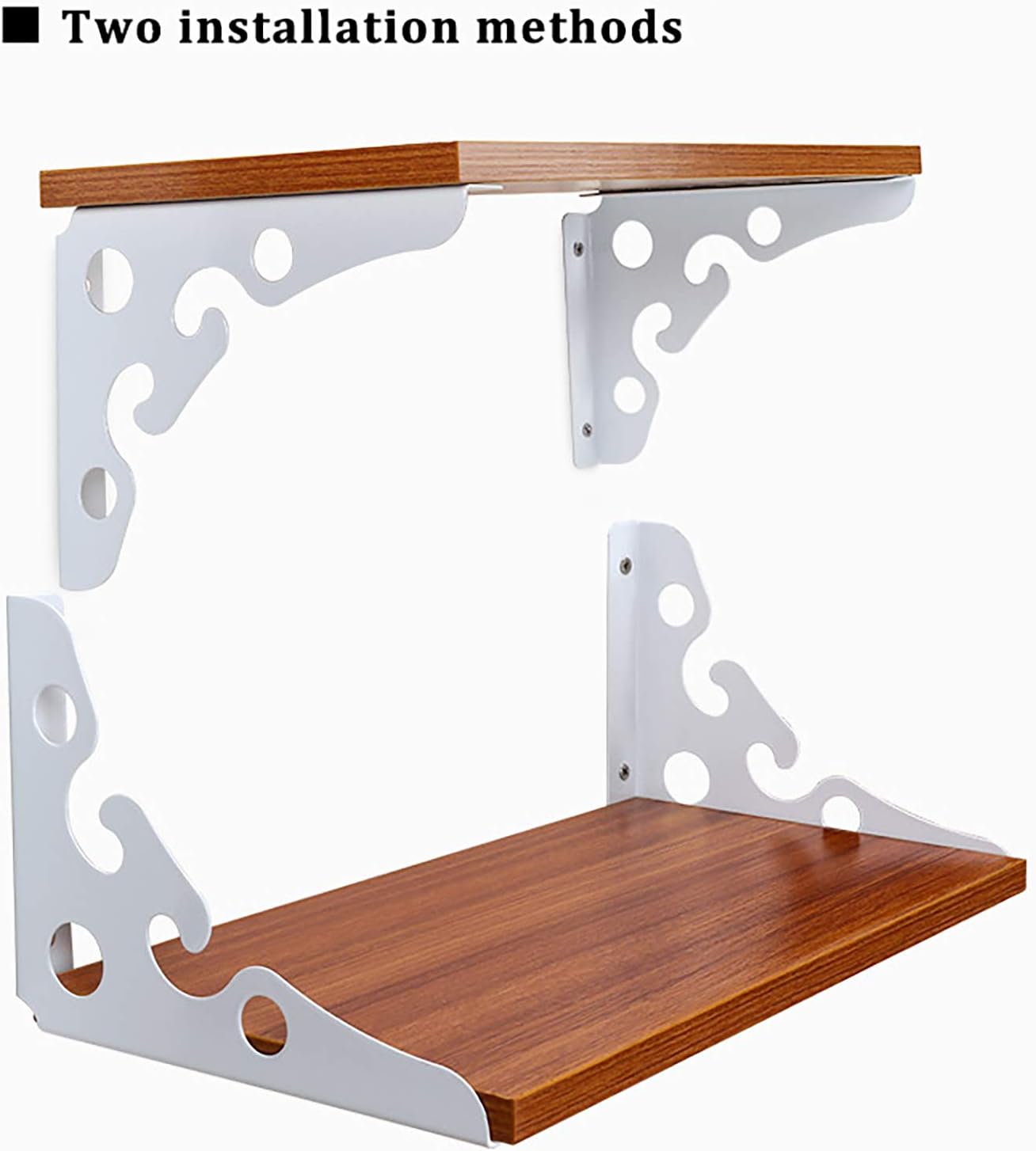 2Pack Wall Mount Shelf Brackets, Supports Heavy Duty 90 Degree L Shape Shelf Bracket, Decorative Shelf Bracket, for Office, Living Room, Kitchen, Bathroom, Easy to Install,White,300mm/12 in