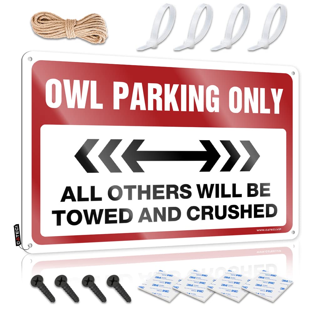 Owl Parking Only Rustic Decoration | Goods Vintage Style Essentials Western Bar Decoration Easy Hang(30X40CM)