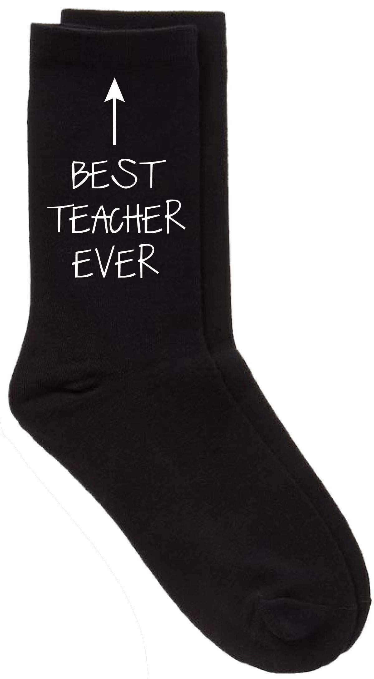 60 Second Makeover Limited Best Teacher Ever Black Calf Socks Birthday Socks Mens Birthday Thanks Teacher(Size: One Size)