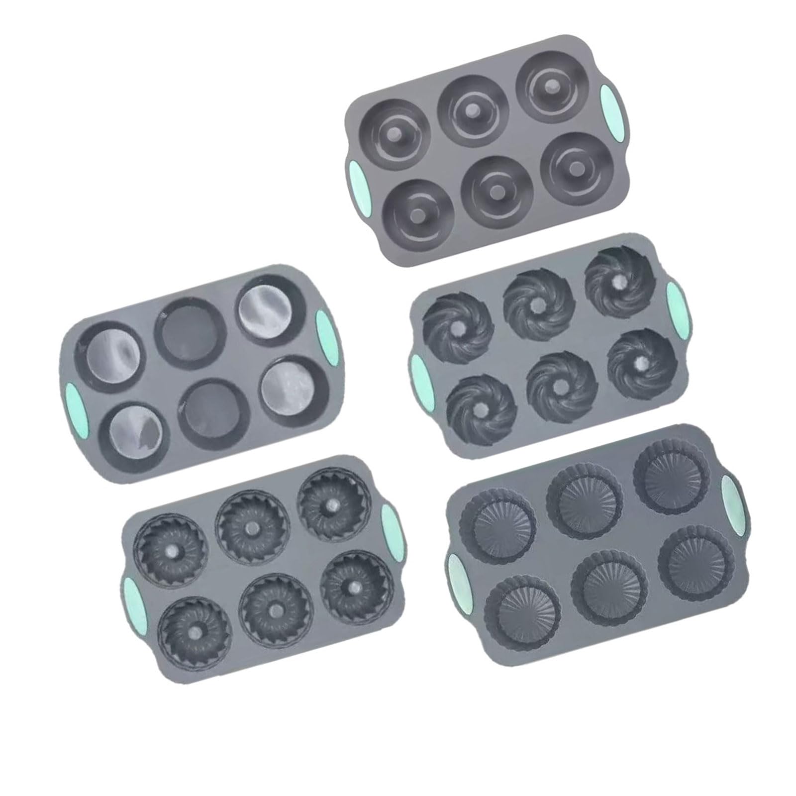 LUCKGONI 6 Cavity Silicone Baking for Cakes Soap Chocolate Toasts Pan and Pumpkin Mousses Cups Making Food Grade