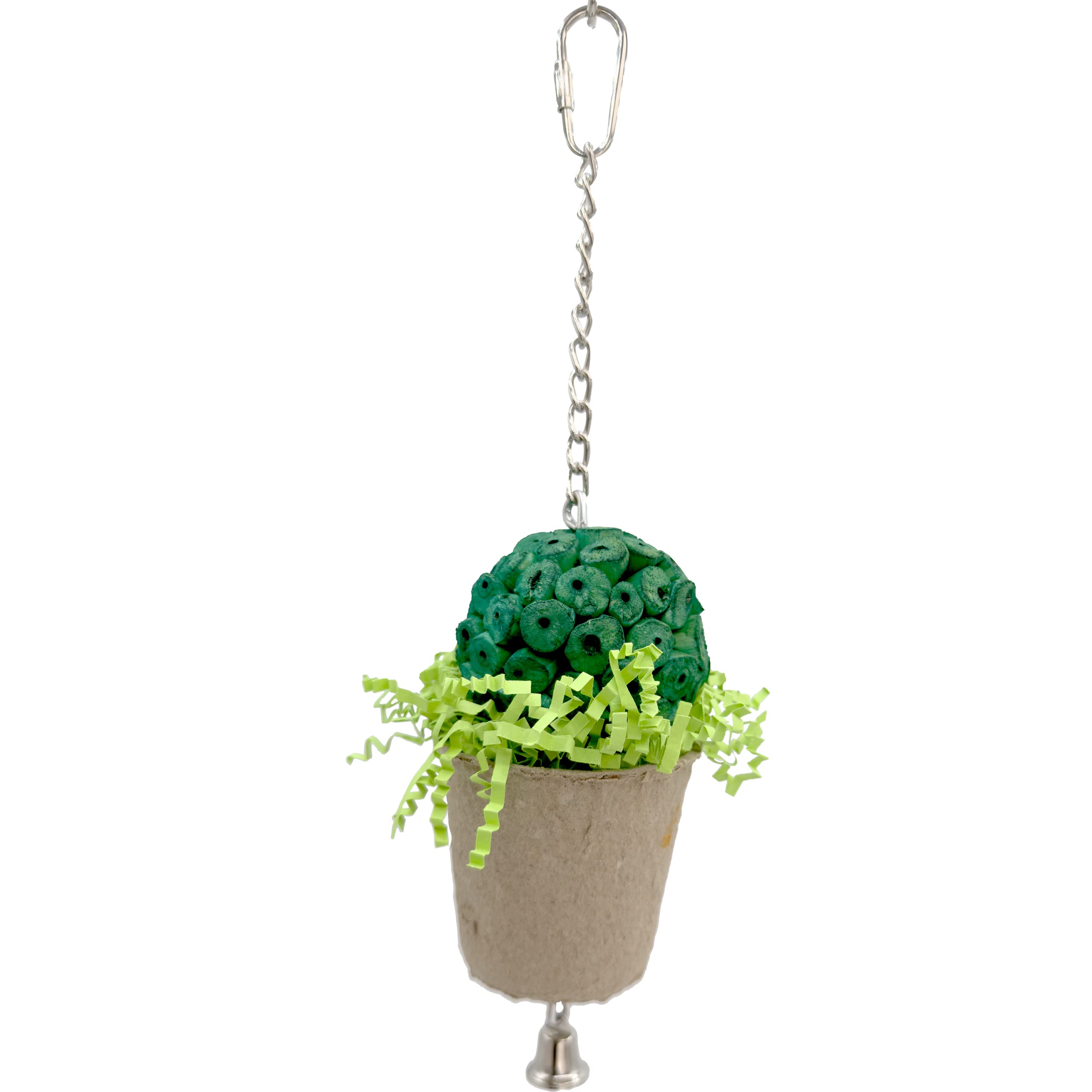 by M&M 1578 Green Sola Peat Shredder - Handcrafted Foraging Bird Cage Toy, Lightweight Chewable Parts, Enticing for Pet Birds, Fun to Shred to Bits