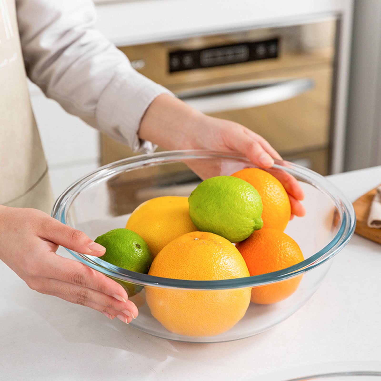 Juego de cuencos de vidrio para mezclar con tapas herméticas para cocina, hornear, servir, cocinar 0.6QT, 1.1QT, 2.2QT, 4QT, juego de ensalada con tapas, apto para lavavajillas y microondas