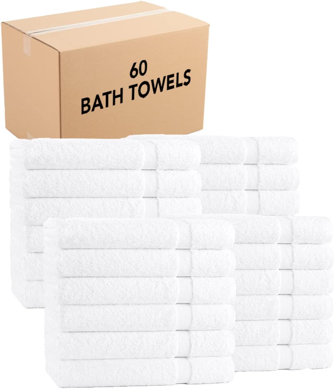 Amazon.com: Arkwright Admiral Spa Bath Towels Bulk - Pack of 12 - Lightweight Absorbent Bathroom ...