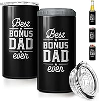 Vista 8 de SANDJEST Vaso de caza estilo madera con bandera americana 4 en 1, vaso termo de 12oz, enfriador de latas, funda protectora, vaso delgado de acero