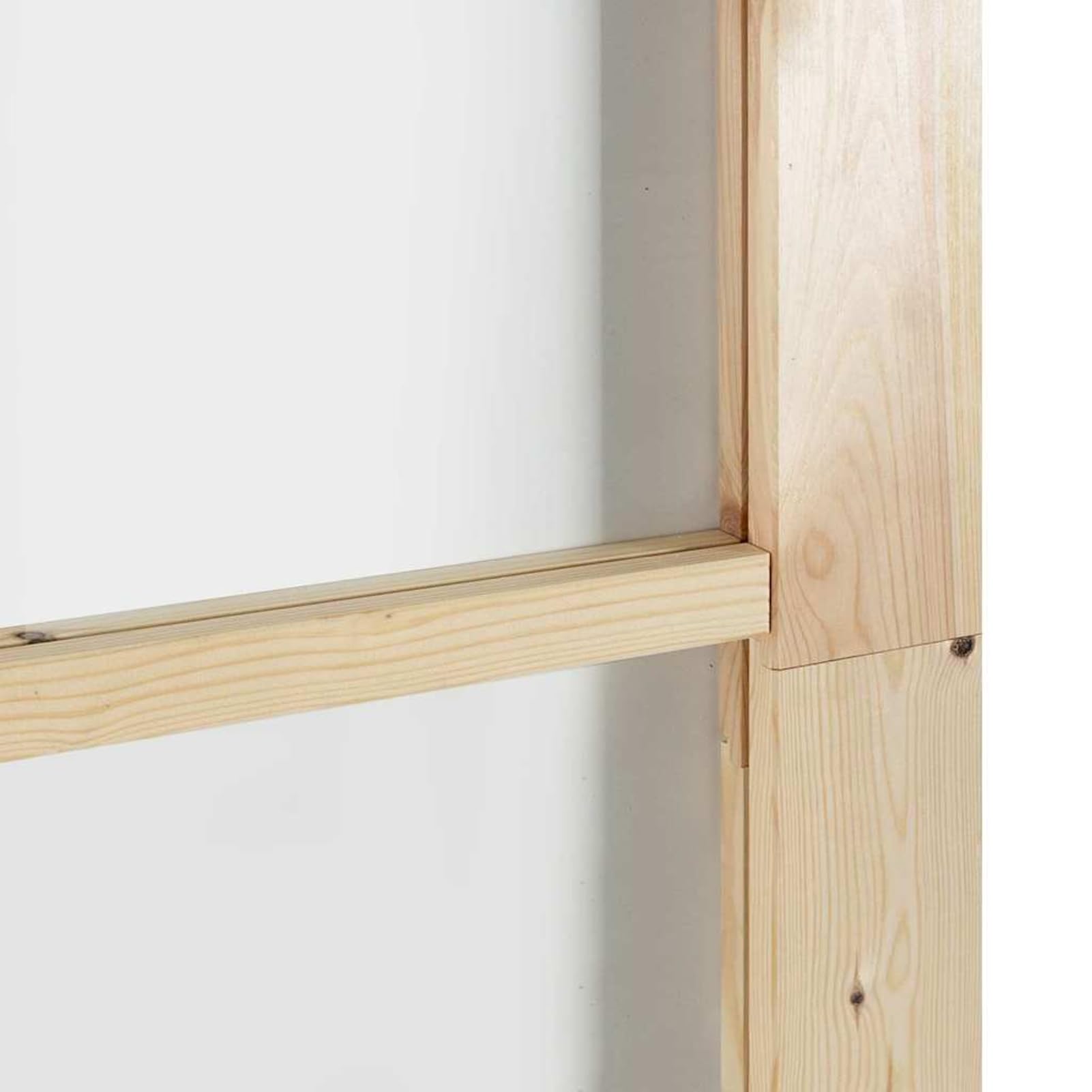 Drzwi przesuwne ORKDAL 213,5 x 211 cm z litego drewna sosnowego i bezpiecznego szkła w kolorze naturalnym – delikatne przesuwanie, wewnątrz, do nowoczesnych pomieszczeń mieszkalnych