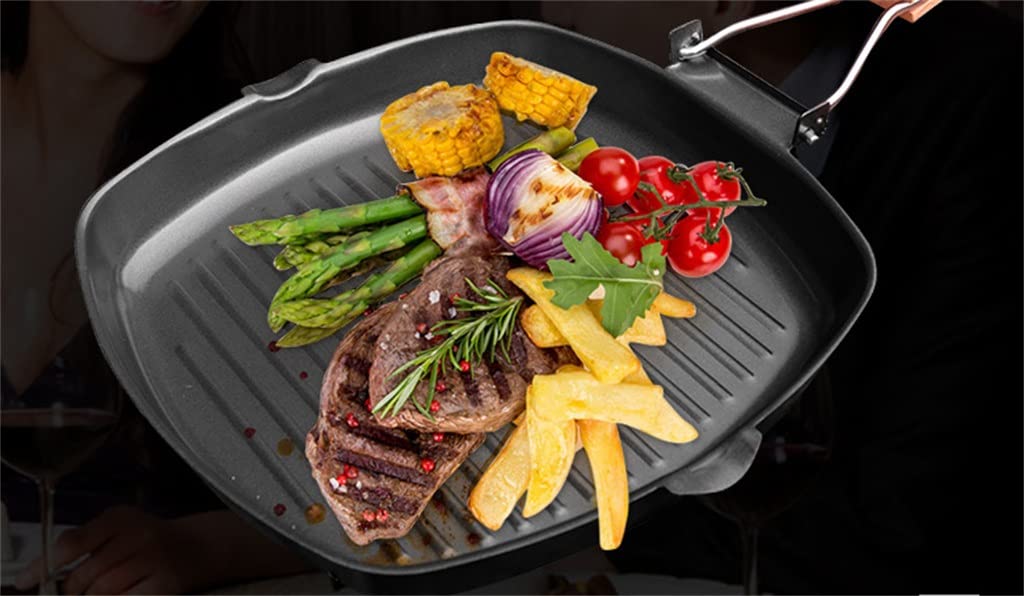 Składana nieprzywierająca patelnia grillowa Teppanyaki ze stali węglowej na piknik na świeżym powietrzu Gotowanie steków 20-24 cm(24cm)