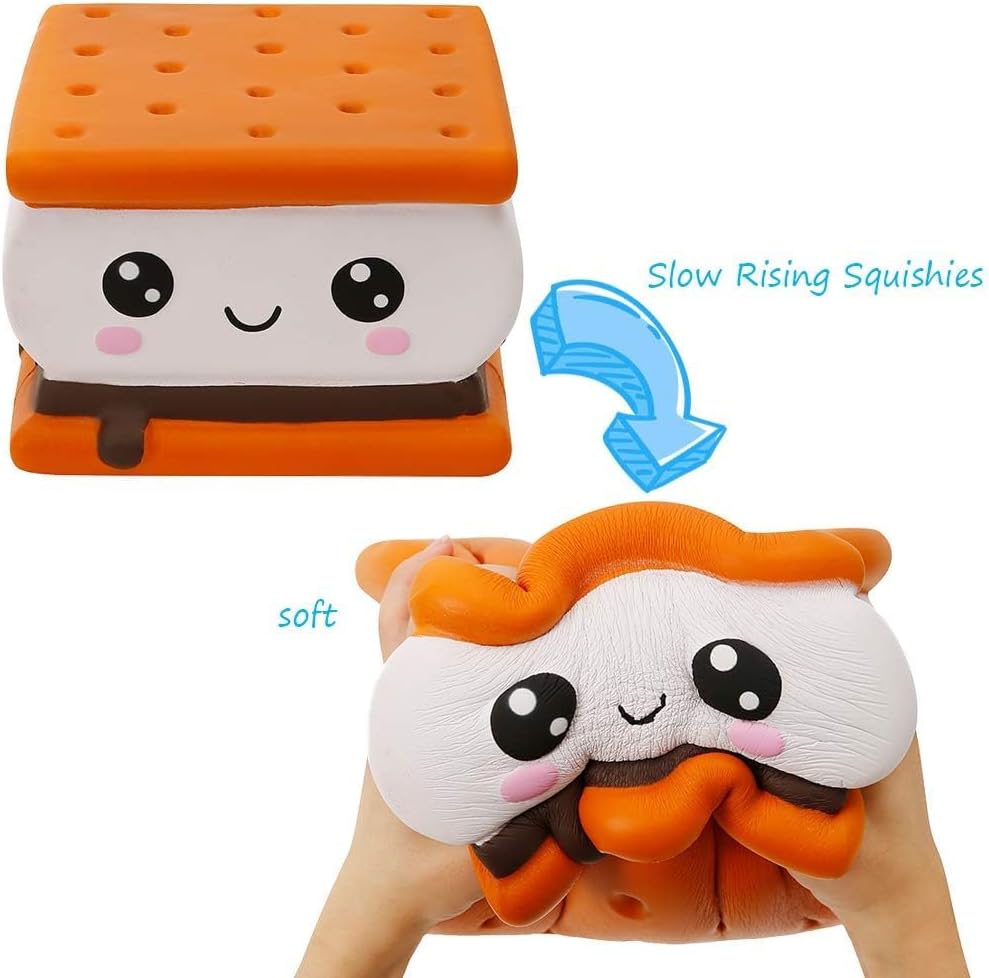 Anboor Jumbo Squishys Toy Smore Food-7.9" Big Squishies Kawaii Toy-Slow Rising Candy Food Scented Squeeze Toy for Kids Adults
