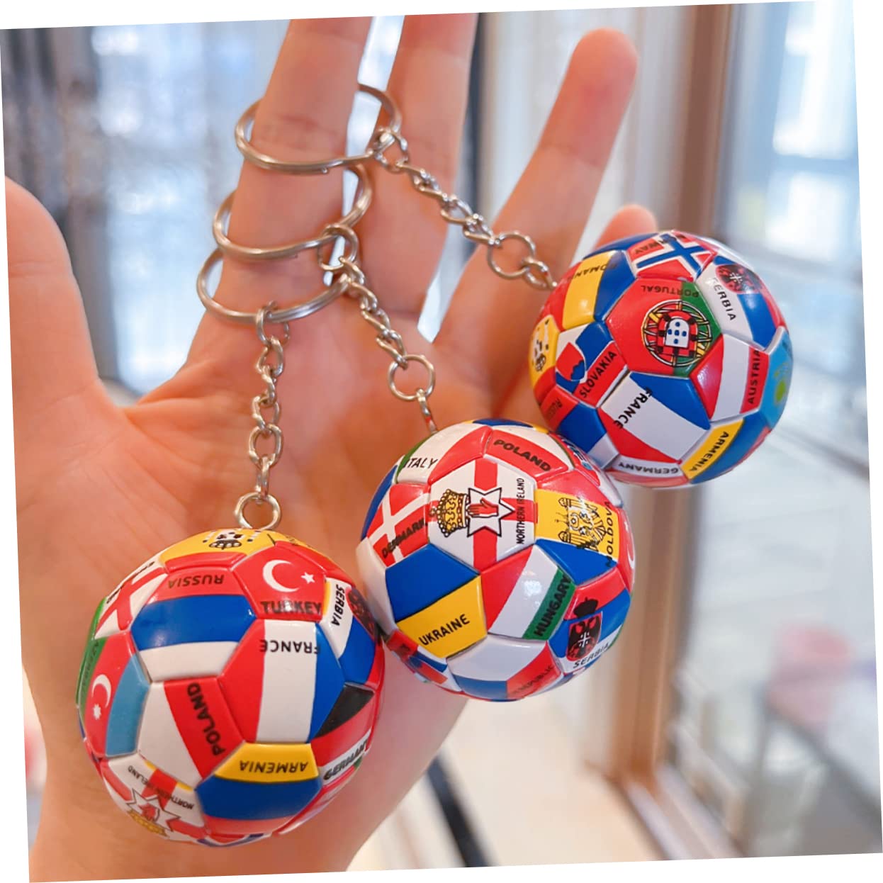 Abaodam 12stücke Teiliges Fußball Schlüsselanhänger Mit Internationalen Flaggen Kreatives Deko-accessoire Für Fußballpartys Und