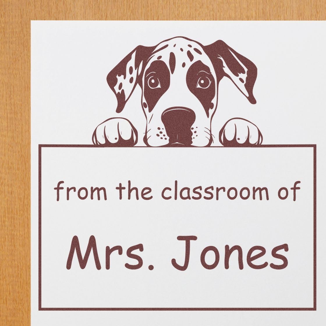 Personalized Teacher Stamp - Custom Designed Great Dane Dog Stamp, Ideal for Special Education Teachers, Library Use - Unique, Personalized Teacher Gift