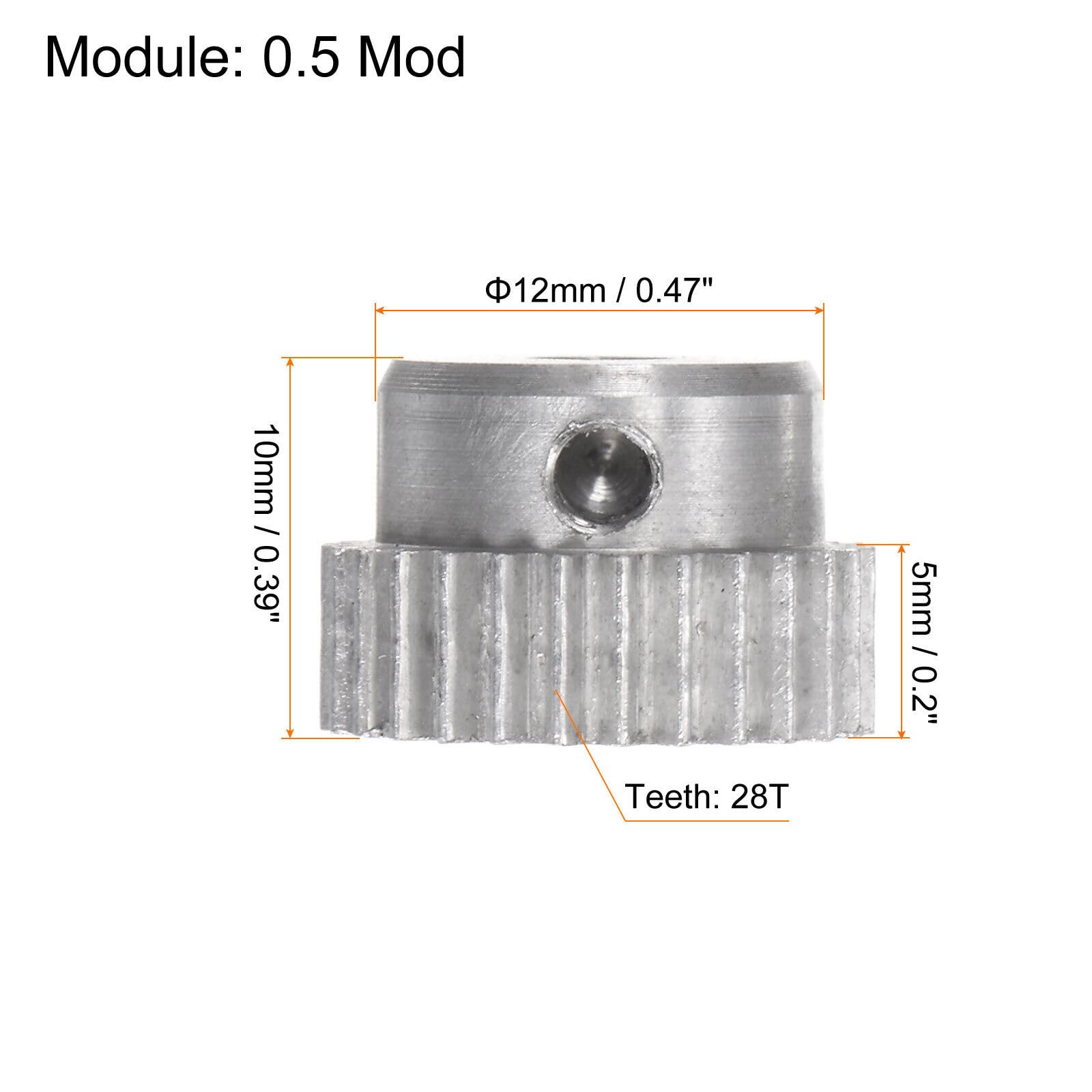 Tool Parts and Accessories Step Spur Gear 3mm Inner Hole Gear 28T Mod 0.5 Aluminum Alloy Motor Gear (#CN-140824-14812)