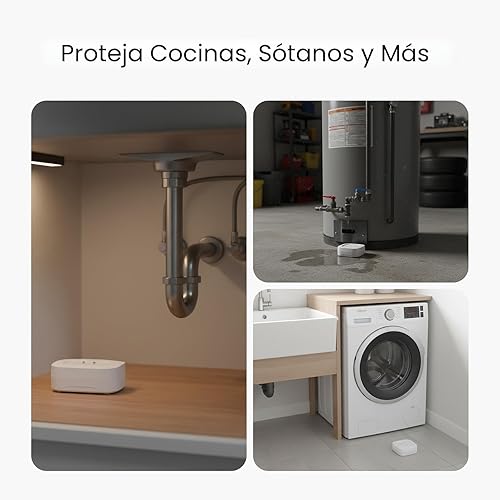 Miniatura 4 de Kit de inicio de fuga de agua YoLink: Hub + 4 sensores de fuga 1 (silencioso), LoRa de largo alcance, alertas por aplicación/SMS/correo electrónico