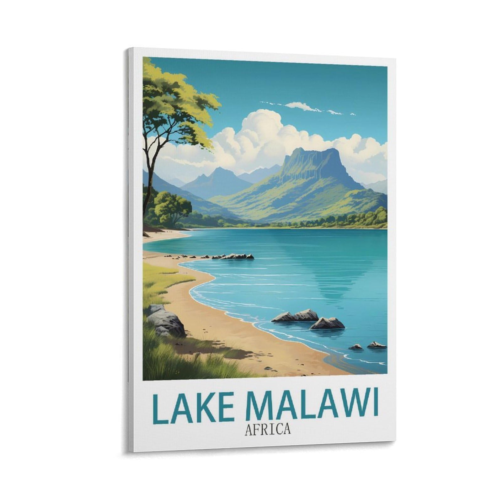 ZBBGGOZ Lake Malawi Africa Vintage Travel Poster 08x12inch(20x30cm) Canvas Wall Posters And Art Picture Print Modern Family Bedroom Decor