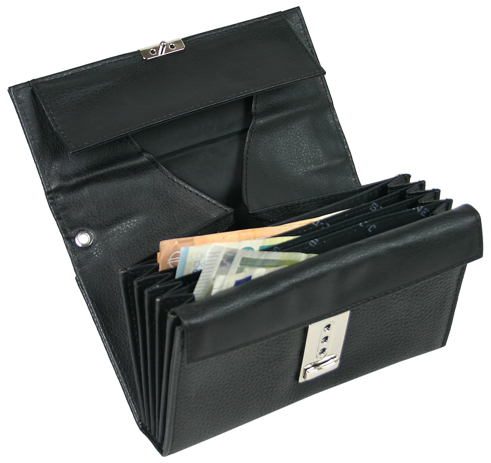 J.Jones - 2er Set Kellnerbörse/Taxibörse mit Gürteltasche-Etui | Robustes Echtleder, Portemonnaie mit Schutzhülle, Schwarz
