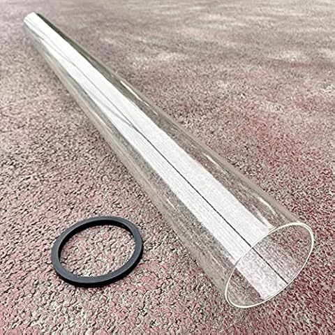 Unicoshape Patio Heater Replacement Parts - 49.5" Tall 4" Diameter - Quartz Glass Tube - Compatible with Four-Sided Pyramid Flame Outdoor Heater - with Neoprene Rubber Silicone Connecting Ring Cover