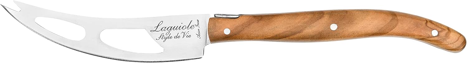 Laguiole Style De Vie Cheese Knives, Luxury Line, 3 Pieces, Olive Wood, in Giftbox