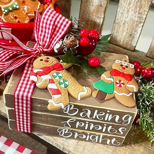 Kockuu 12Pcs Gingerbread Man Ornaments For Christmas Tree, Assorted Plastic Gingerbread Figurines Ornaments thumb #3