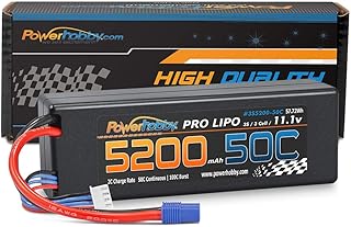 PowerHobby 3S 11.1V 5200mAh 50C Lipo Battery Hardcase w EC3 Plug 3-Cell Fits Vaterra ECX ProBoat Losi