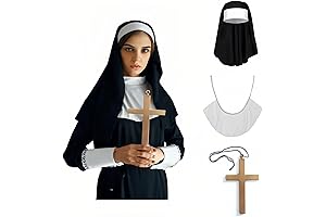 Halloween Women 3 Pieces Nun Costume Set