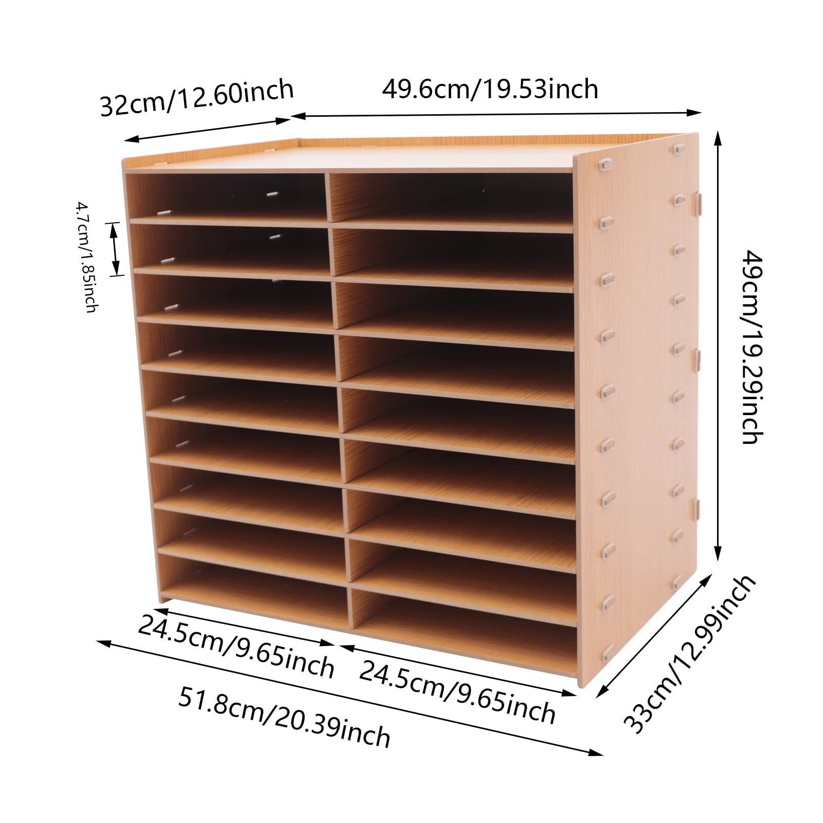 Organizer da scrivania, formato A4, 18 scomparti, documento/carta/vassoio per lettere Office Desktop File Letterature Organizzatore aule Magazine Storage Rack