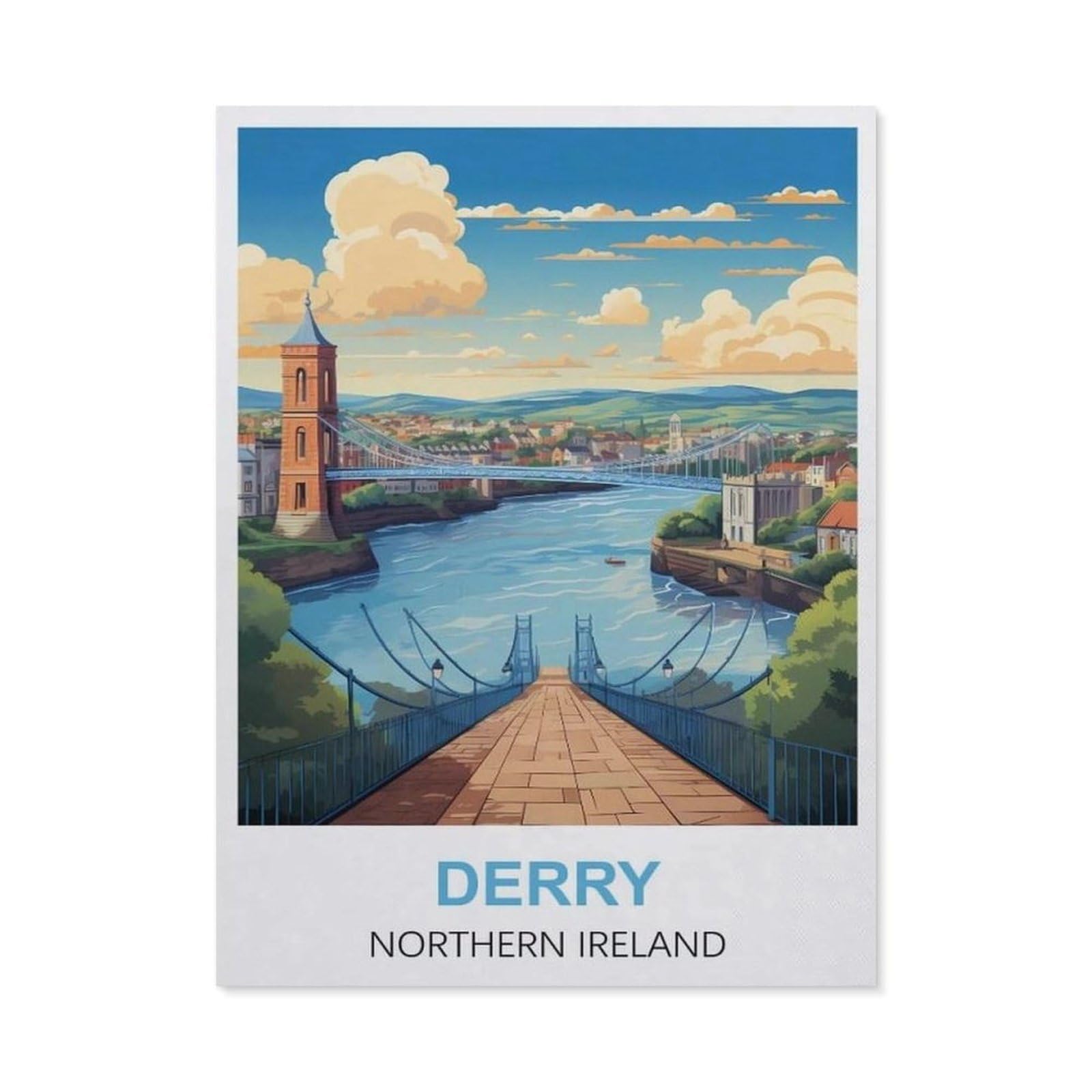 Vintage Metal Tin Sign，Derry Northern Ireland(20x30cm）