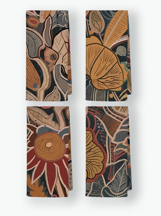 Toallas de cocina florales y paños de mano bohemios de diseño moderno