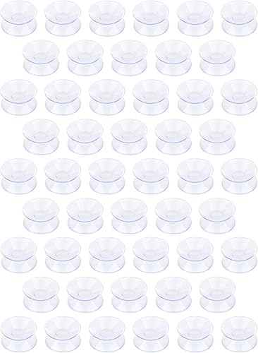 Pawfly Paquete de 50 ventosas de doble cara de 1.2 pulgadas, ventosas de plástico PVC transparente para espejo de mesa de vidrio