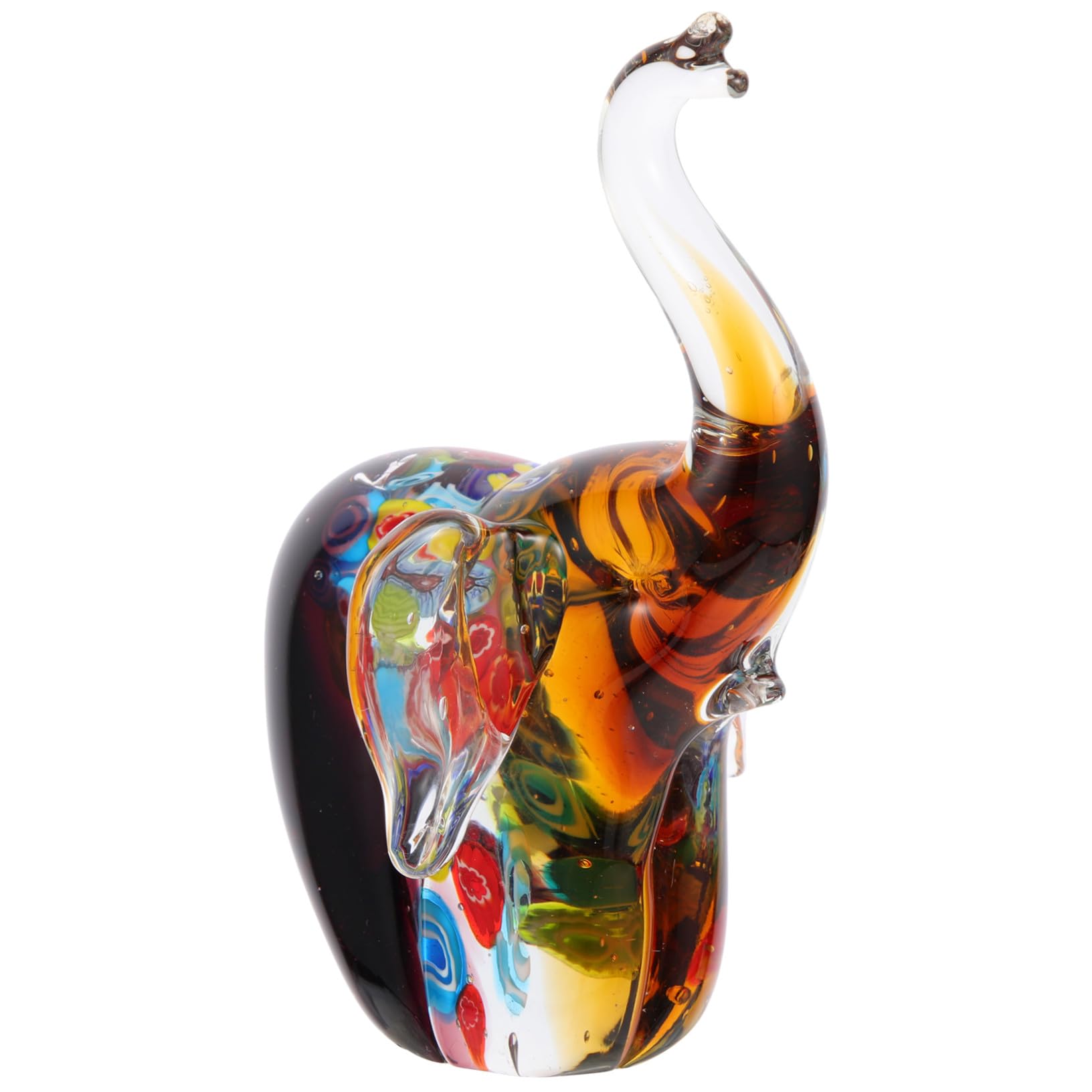 Figurine éléphant en verre coloré Levemolo pour décoration de table