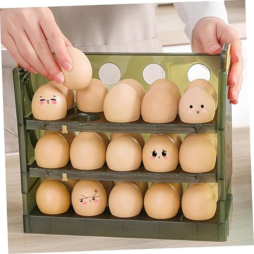 Miniatura 8 de Contenedor de huevos multicapa Soporte de huevos frescos Caja de almacenamiento de encimera Artefacto de huevo Portador de huevos Almacenamiento de