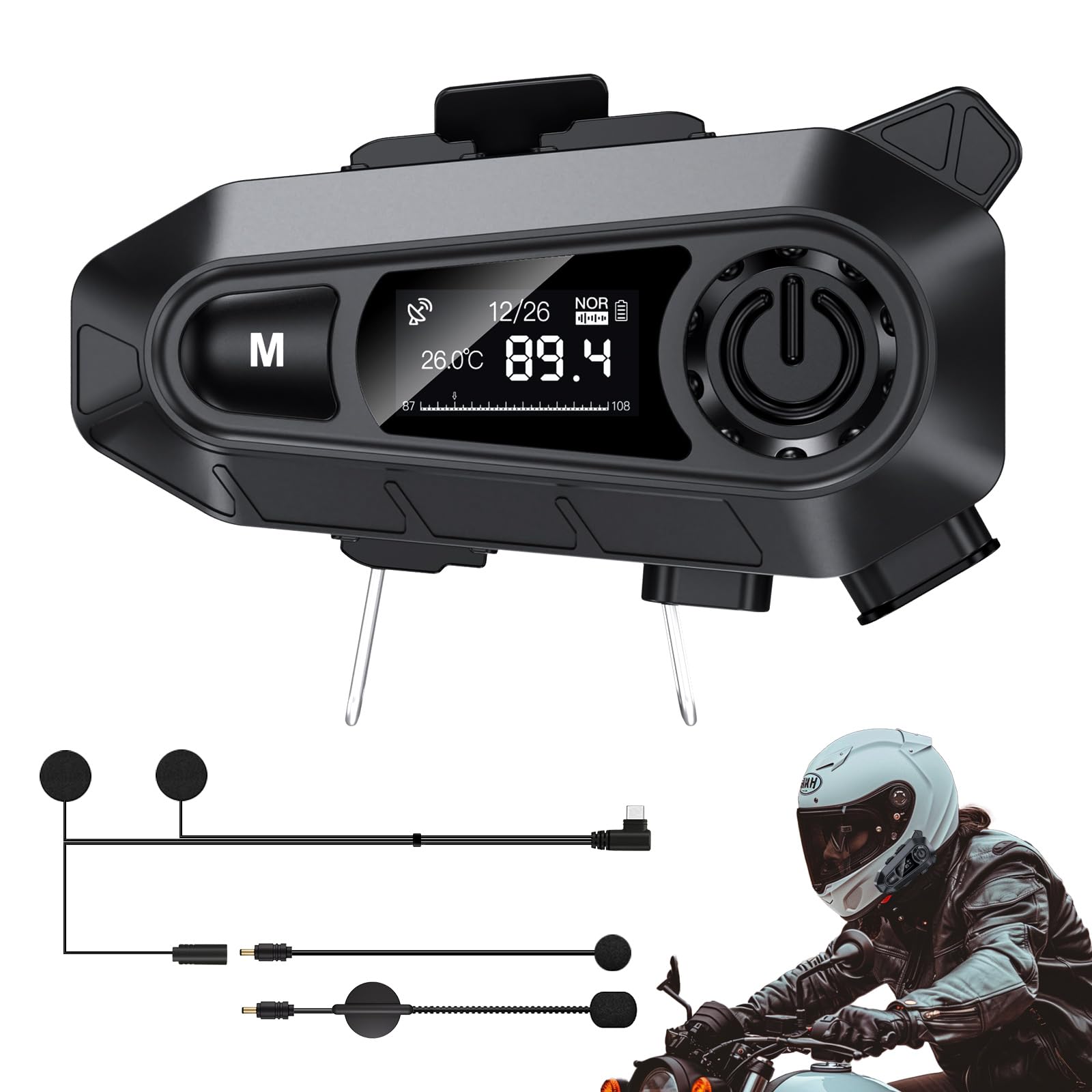 EDYELL A1 FM Radio Motorcycle Bluetooth Headsets, Smart LED Display Helmet Bluetooth, HD Calling and HiFi Music, IP67 Waterproof Helmet Headset, Compatible with All Helmets (B0DFFW8R49) Amazon Price History, Amazon Price Tracker