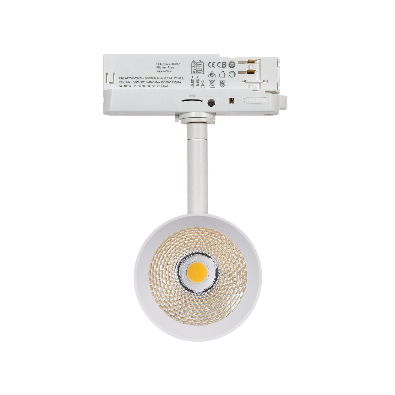 Spot LED Sur Rail Triphasé 40W D'Angelo PHILIPS Xitanium Blanc