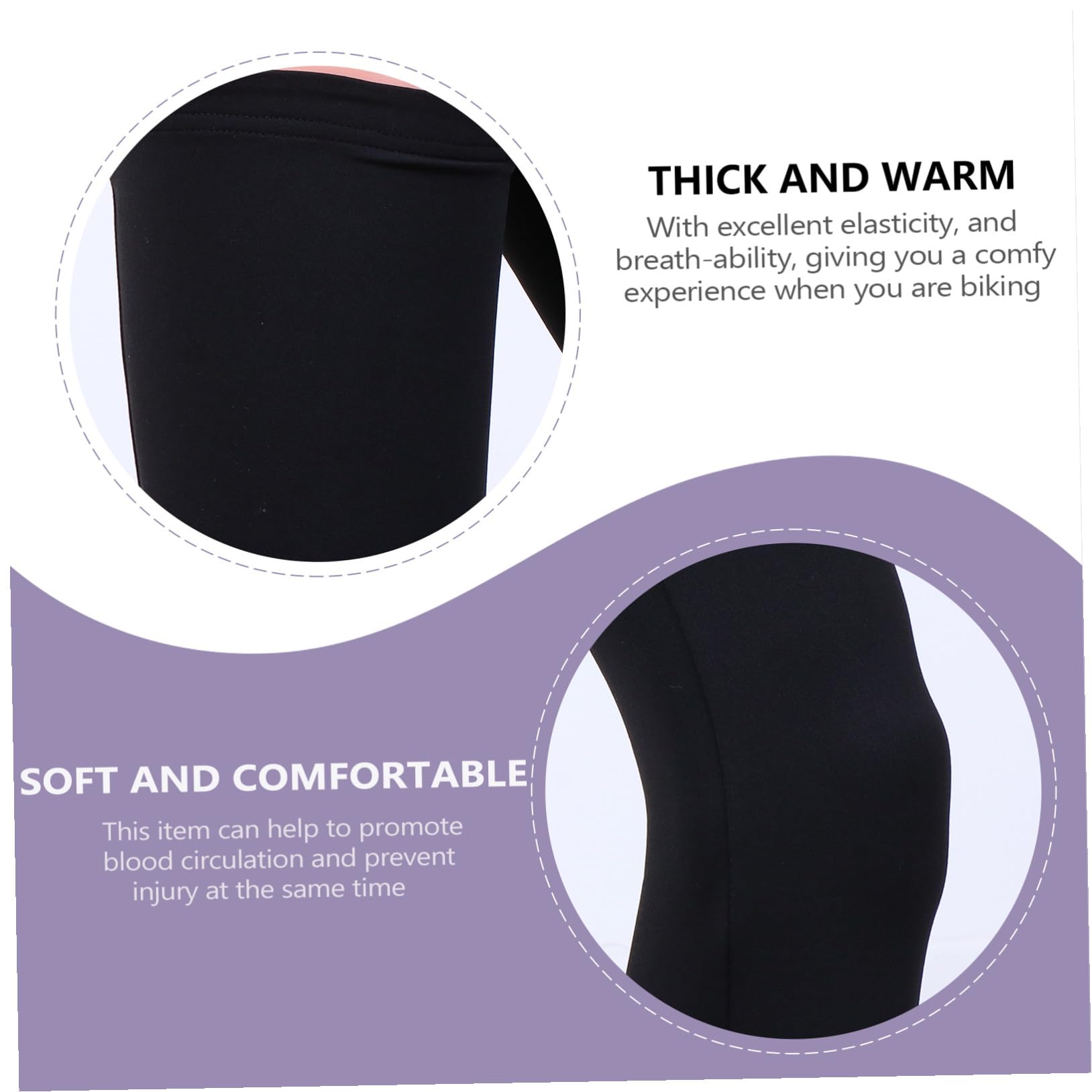 ibasenice Herbst- und Winterreitbeinabdeckung radfahren kniewärmer im Freien Beine Thermik Thermal- Fell Vlies heimtrainer fahrrad Polyester Black