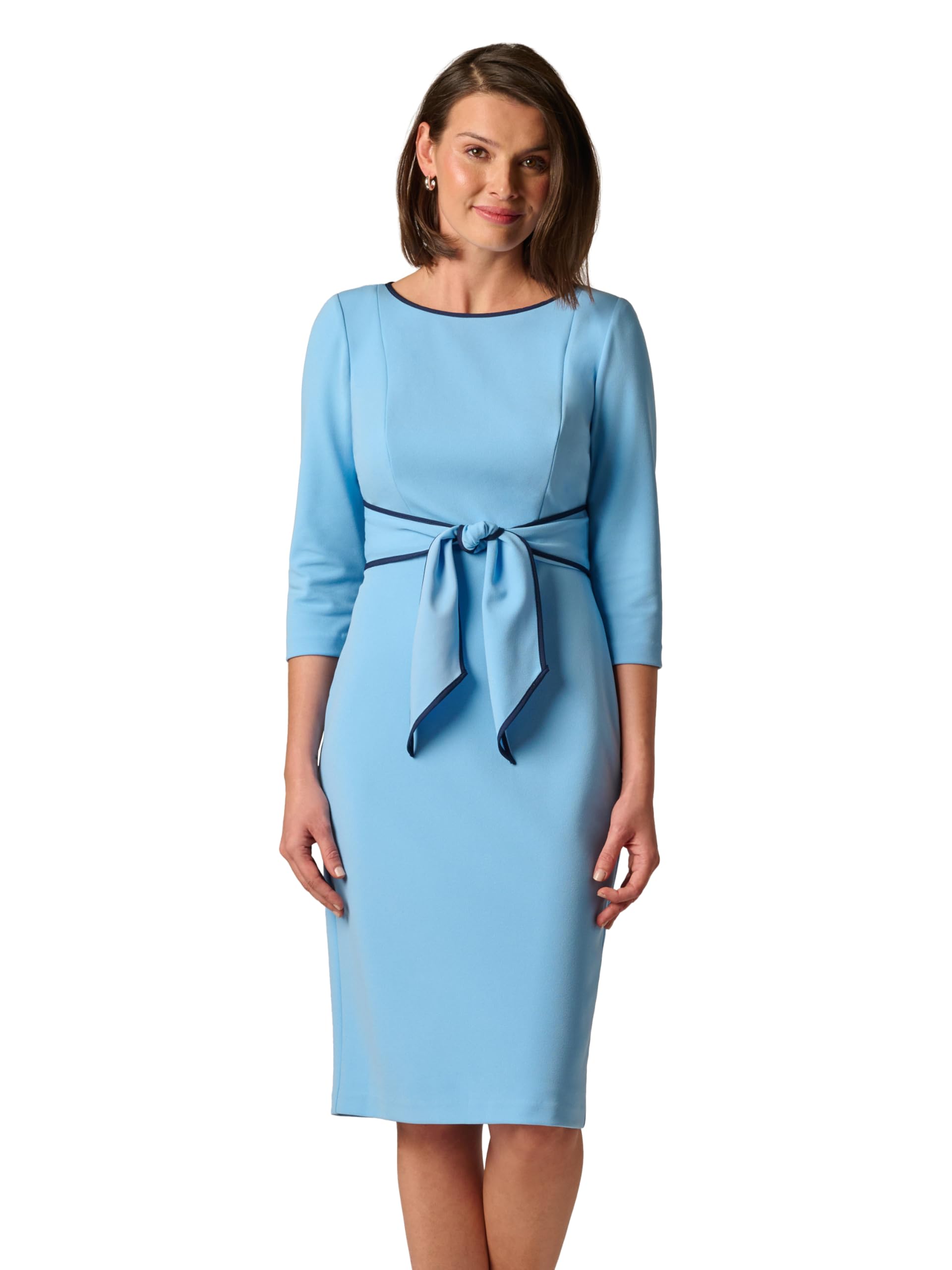 Adrianna Papell Tipped Crepe Tie Dress