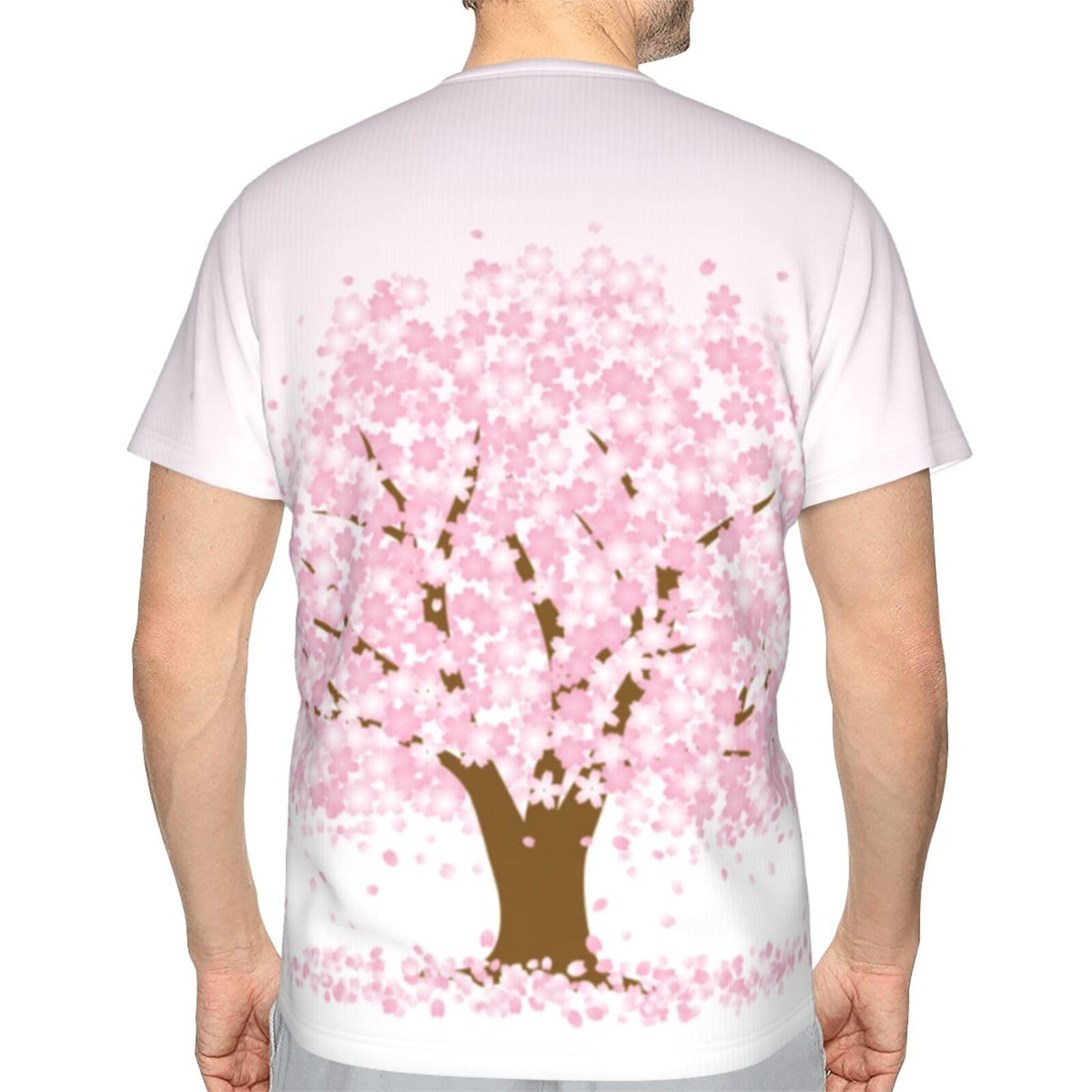 Amazon.co.jp: Tシャツ さくら柄 桜 ピンク 風景 3Dプリント 半袖 