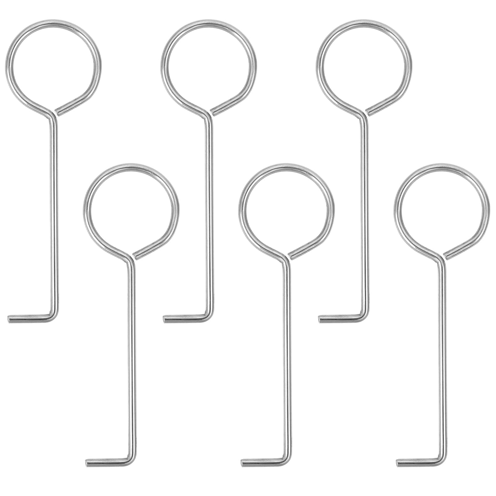 6 Pack Drain Key Lifting Hooks Shower Drain Removal Tool Stainless Steel Drain Grate Puller Lift Out Key Hook for Drain Grate Daily Clean