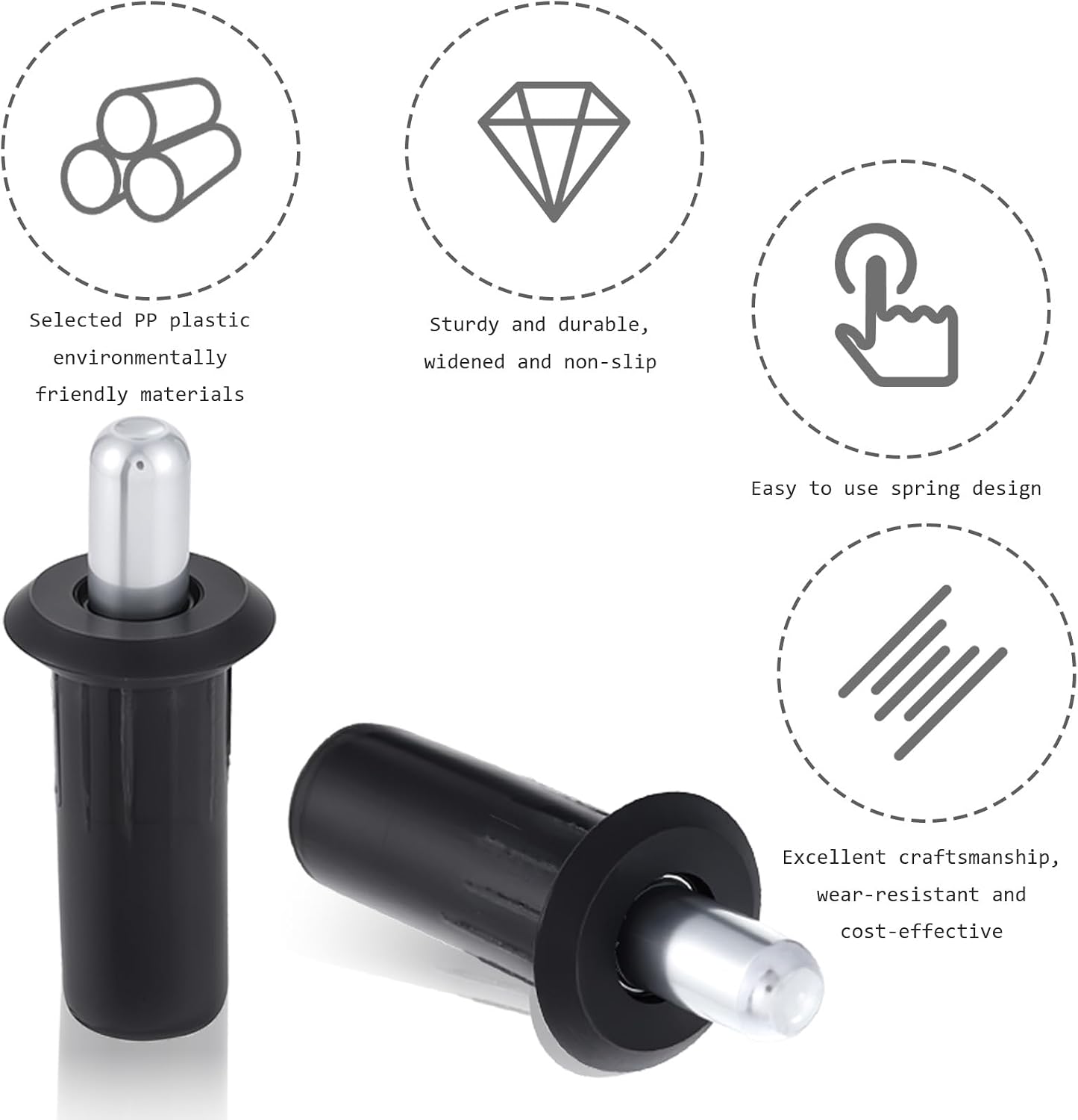 10Pcs Cabinet Door Repair Pins Damper Replacement Repair Pins Spring Loaded Pins Metal Furniture Fittings Connector Telescopic Pins