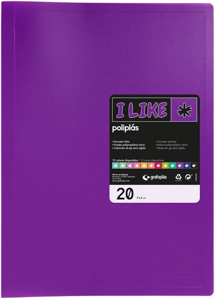 Grafoplás Case Folder, Folio Size 50 Covers 50 Fundas Fuchsia