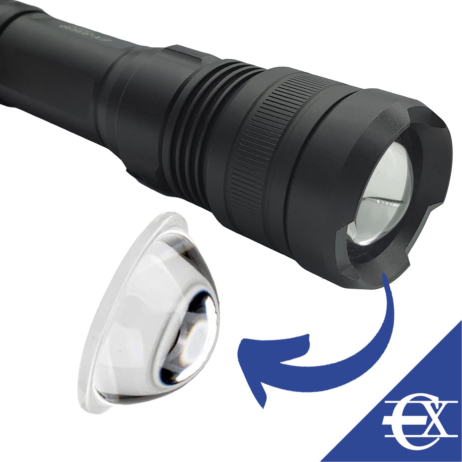 EUROXANTY Torcia con luce verde | Torcia a LED ad alta potenza | Torcia con 5 modalità di luce | Torcia ricaricabile | Torcia tattica LED ad alta potenza