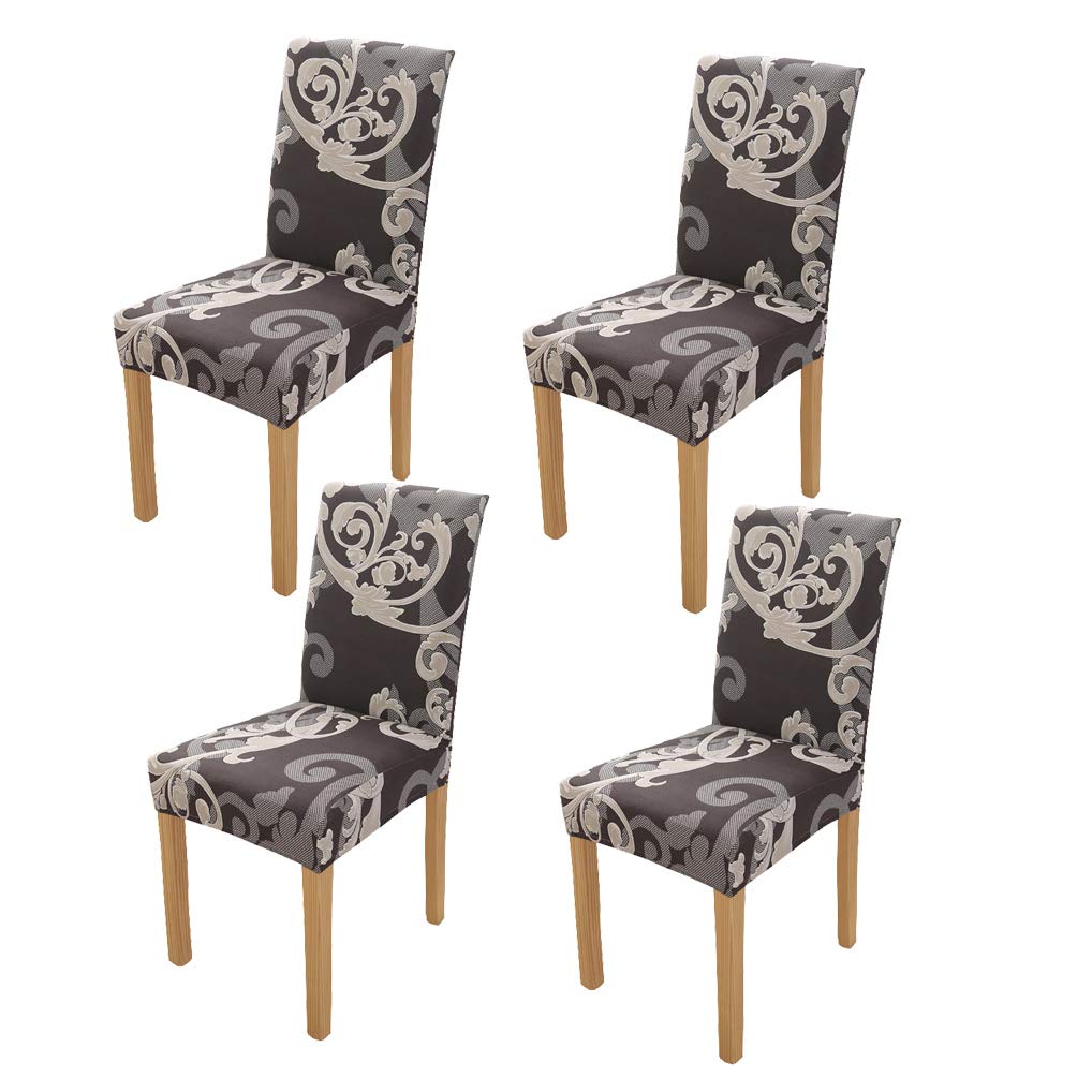 MINGZJChair Slipcovers Soft Spandex Washable Removable Chair Seat and Back Protector Dining Chair Cover