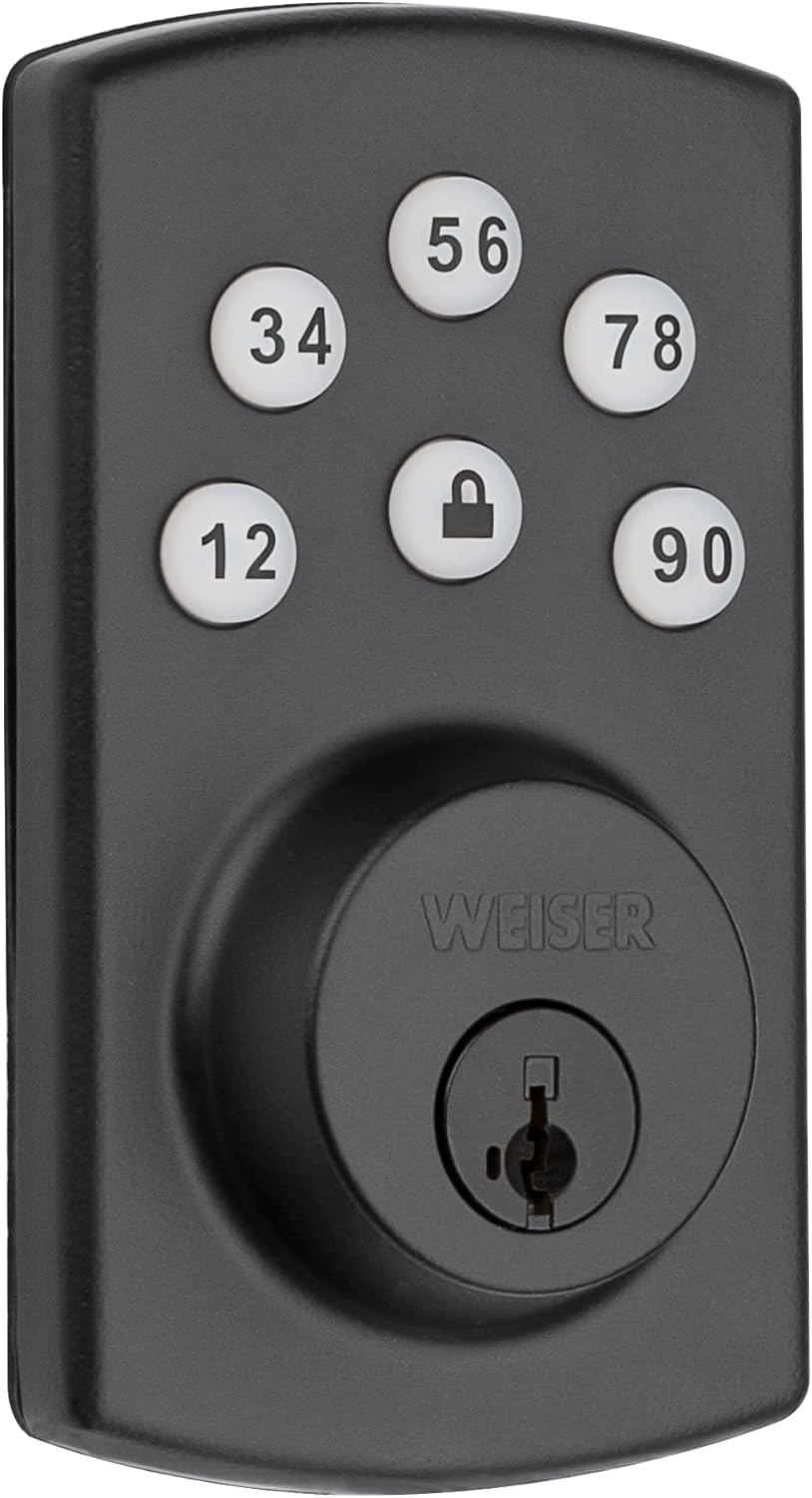 Weiser Powerbolt 2 Matte Black Keyless Entry Door Lock/Deadbolt Lock