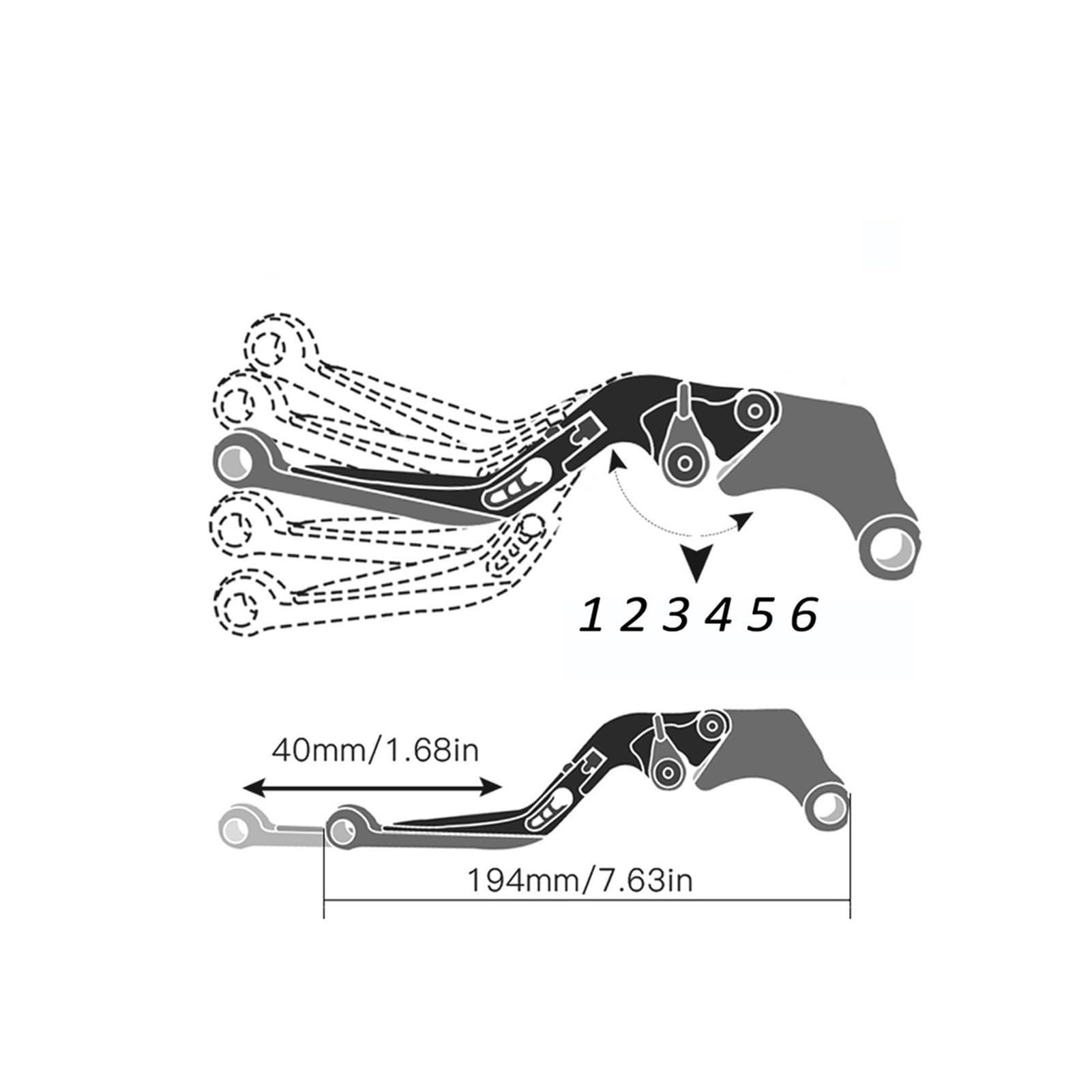 QNARHGYD Palanca De Embrague De Freno De Motocicleta Para Kawasaki Z1000 Z 1000 2007-2012 2013 2014 2015 2016 3D Ajustable Plegable Extensible Freno Embrague Palanca Embrague Manija (E