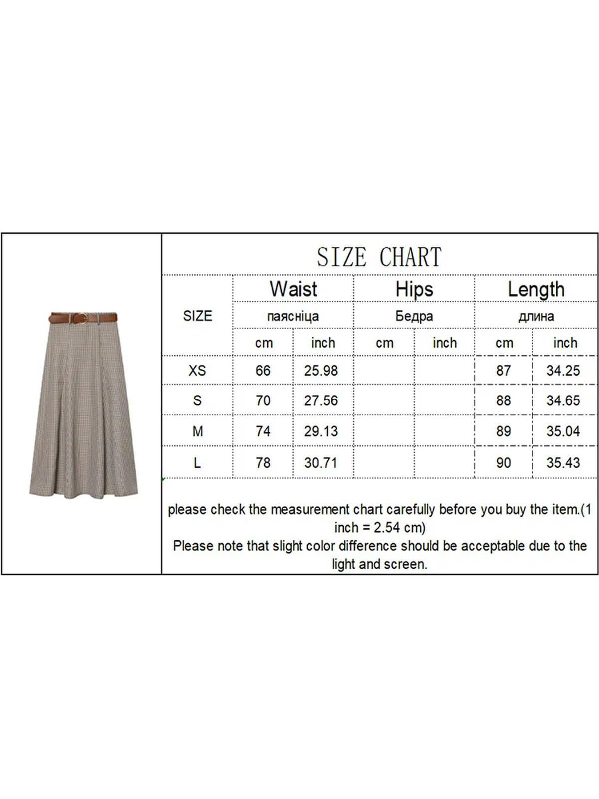 CHENSHI Gonna Lunga Longuette Scozzese da Donna A Trapezio con Cerniera Laterale Vintage Cintura Abbigliamento Elegante Stile Street-1-xs