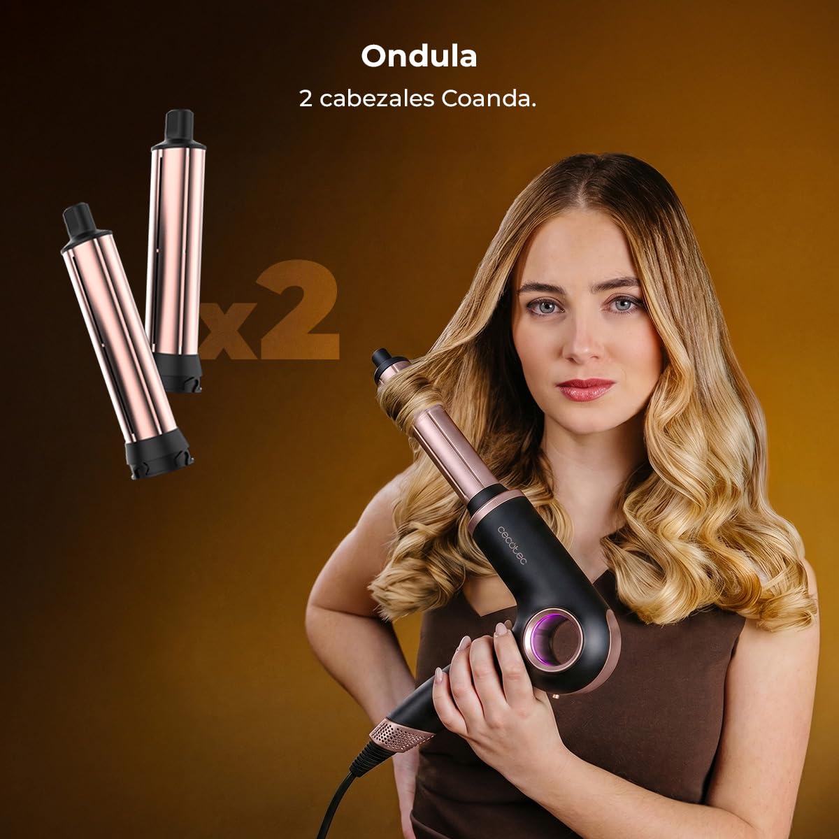 Cecotec Secador de Pelo Iones - 6 Accesorios - DryGlam Waves 6in1 Sensor Black. 1400W, 110000rpm, Tecnología de Sensor de Distancia, Triple Protección Calor, Memoria, 3 Velocidades y 5 Temperaturas