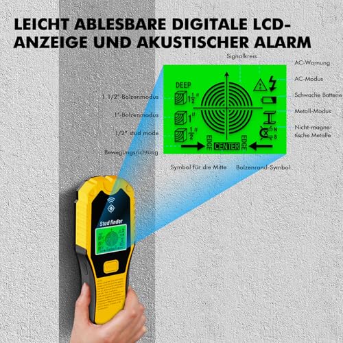 Leitungssucher Ortungsgerät Leitungssuchgerät Stromleitungsfinder metallsuchgerät Kabelfinder...