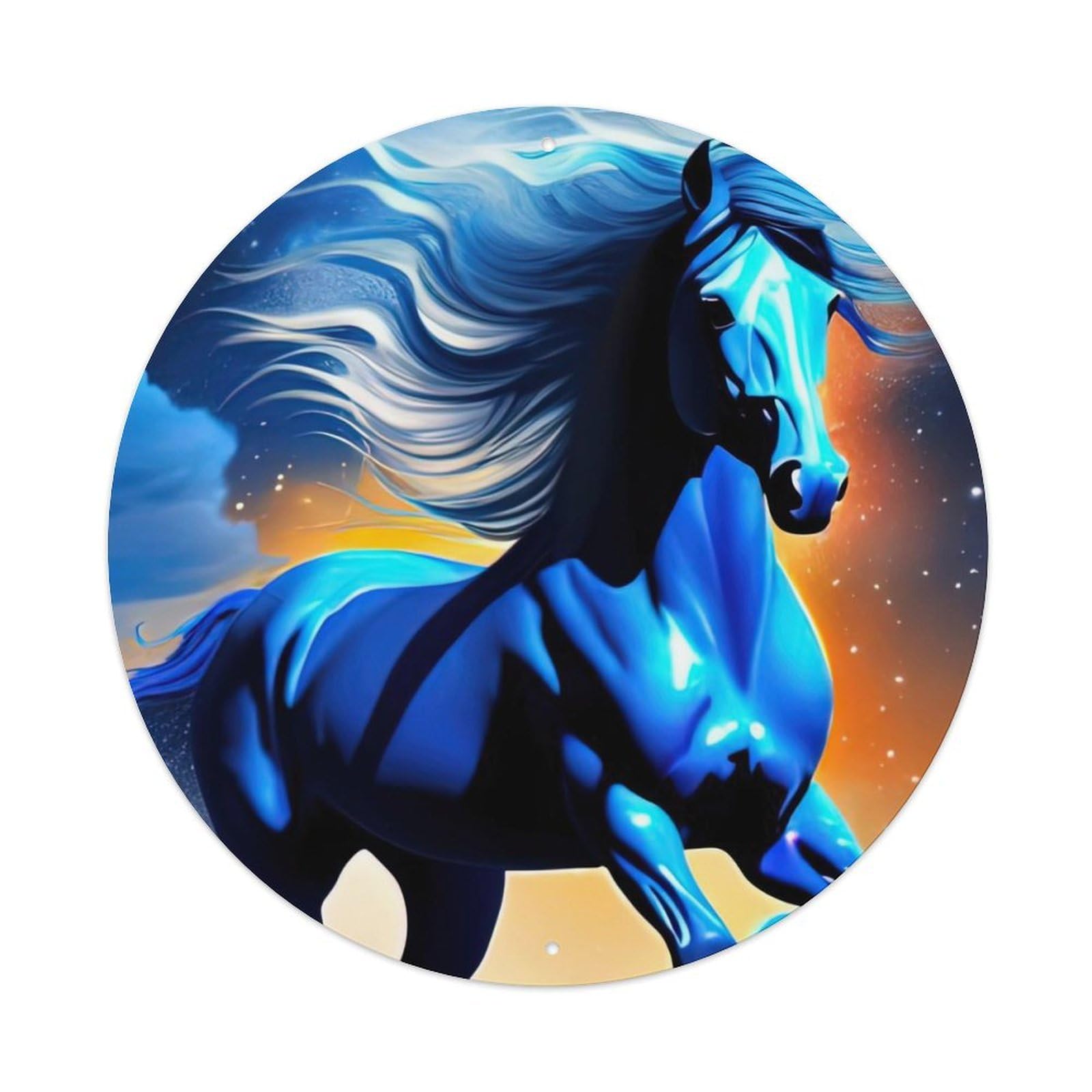 Animal The Blue Horse Artwork Metal Tin Sign