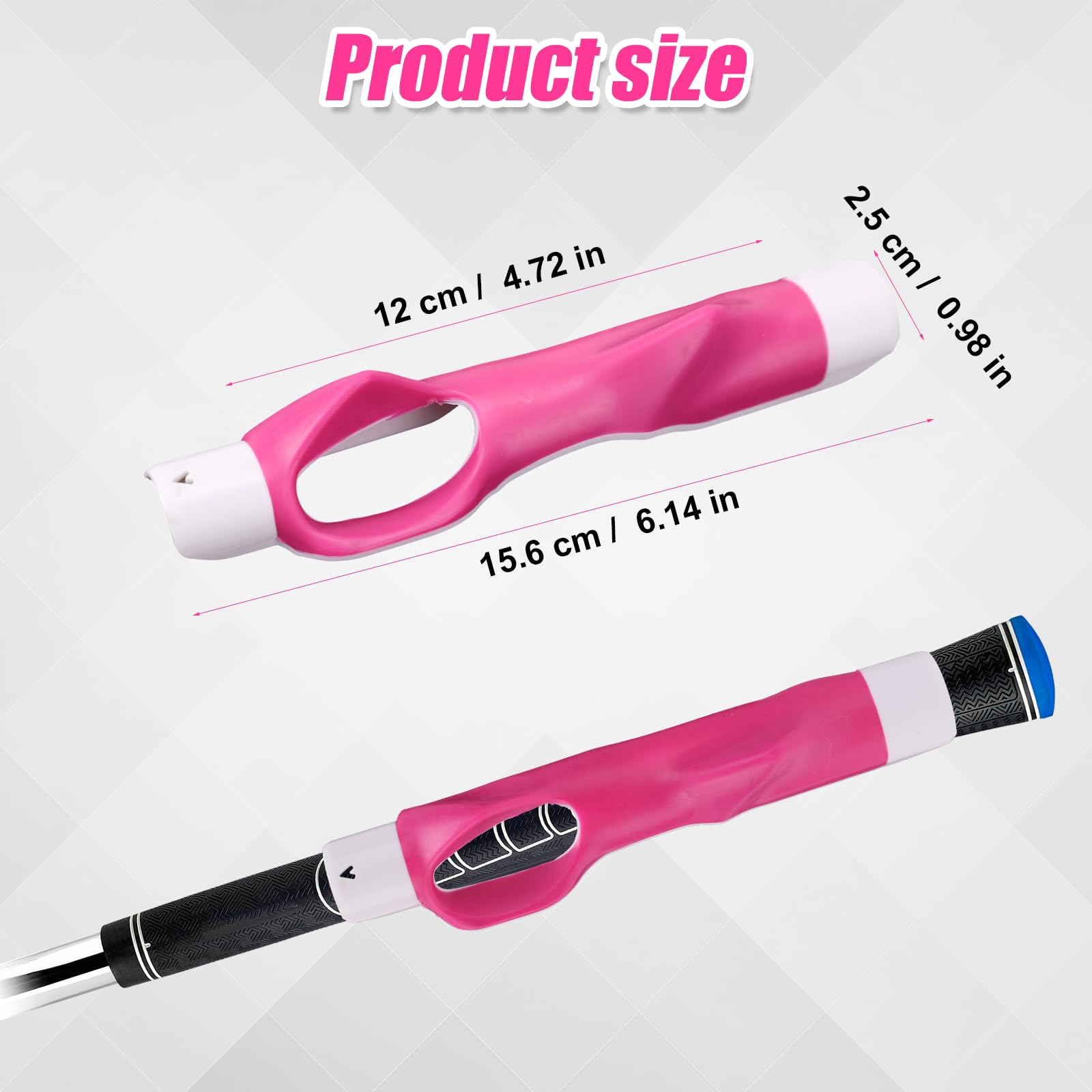Golf Grip Trainer, Anti-Slip Golf Swing Trainer Practice Aid Accessories for Improving Hand Positioning on Golf Club for Beginner Learn Correct Grip Posture (Pink)