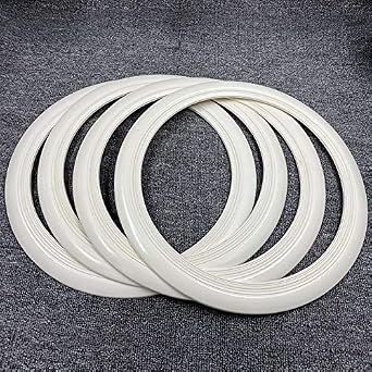 GLoyer motorcycle accessories Vespa White Retro Rubber Tyre Wheel Hub Protection Stickers Rings 12"" Compatible with Piaggio Vespa GTS GTV SPRINT PRIMAVERA 150 Scooters