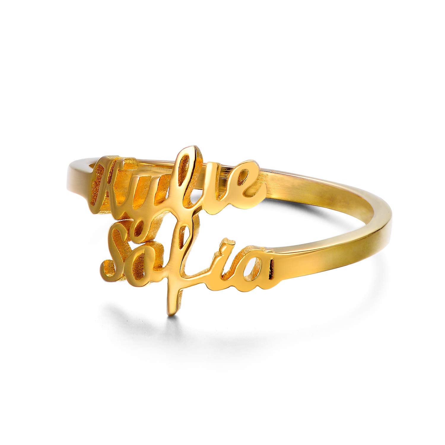 SOULMEET Sterling Silber personalisierter Namensring mit mehreren Namen Schmuckgeschenk für Frauen