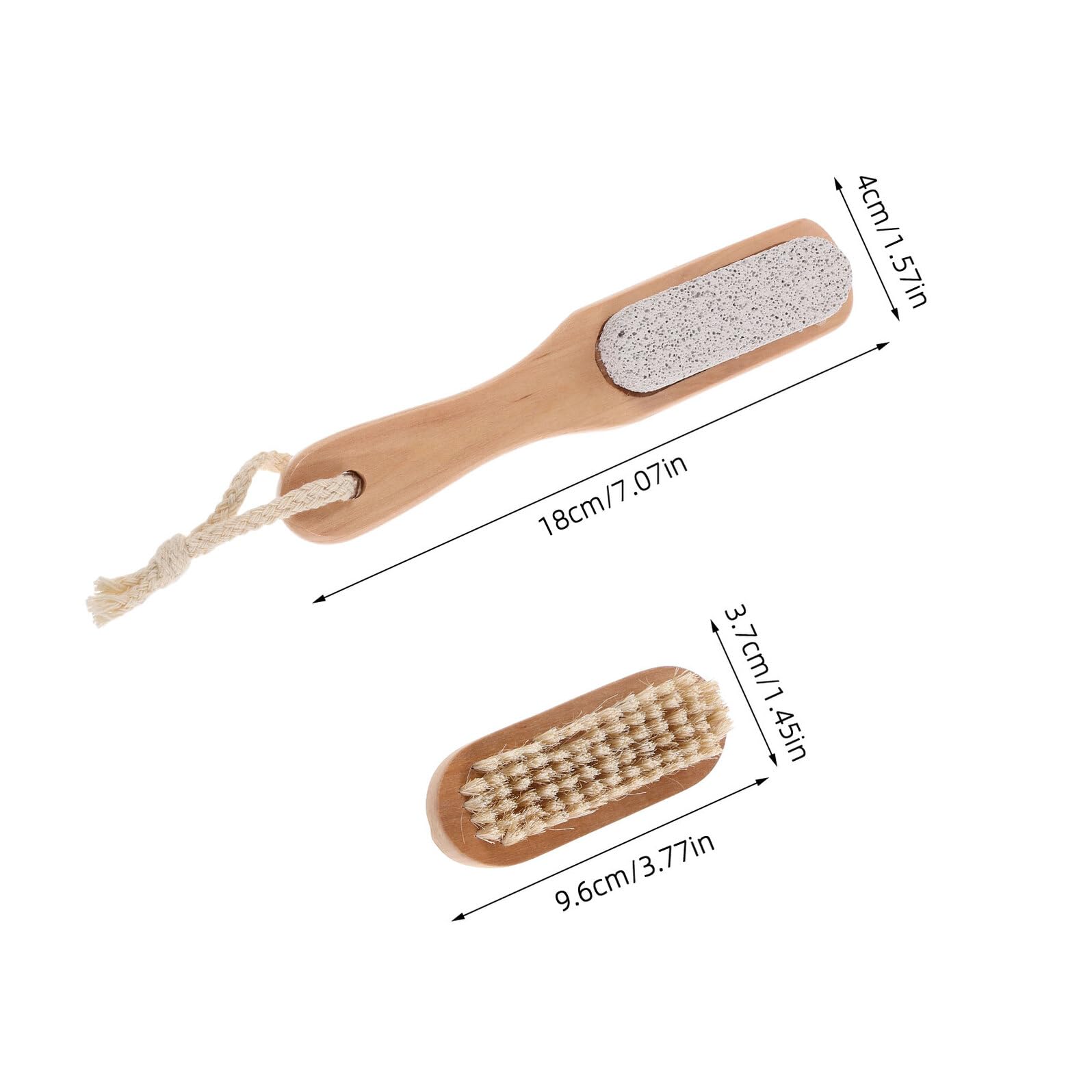 Brosse De Bain En Bois Avec Pierre Ponçe Naturelle Brosse À Ongles Double Face Manche Bois Pour Nettoyage Des Mains Et Pieds Exfoliation Gommage Naturel Spa Douche