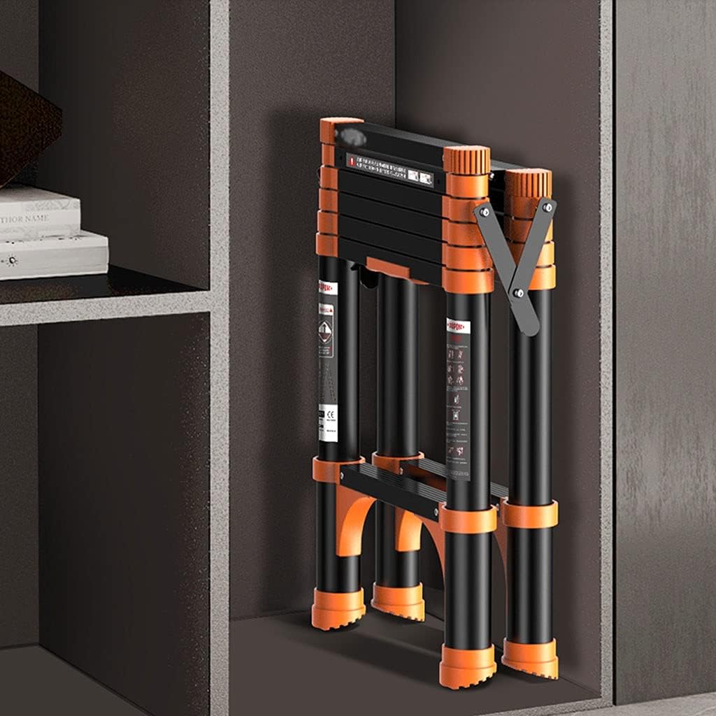 Telescoping Extension Ladder, Telescoping Ladders Aluminum Telescoping Ladder, One-Button Retraction Extension Ladder, Collapsible Telescopic Compact Ladders for Home, 330 Pound Ca